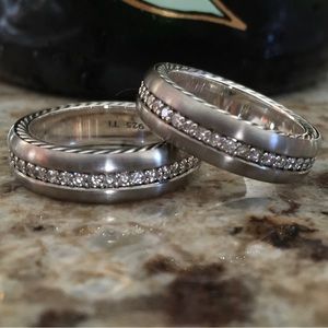 David Yurman Streamline Silver and Titanium Diamond ring